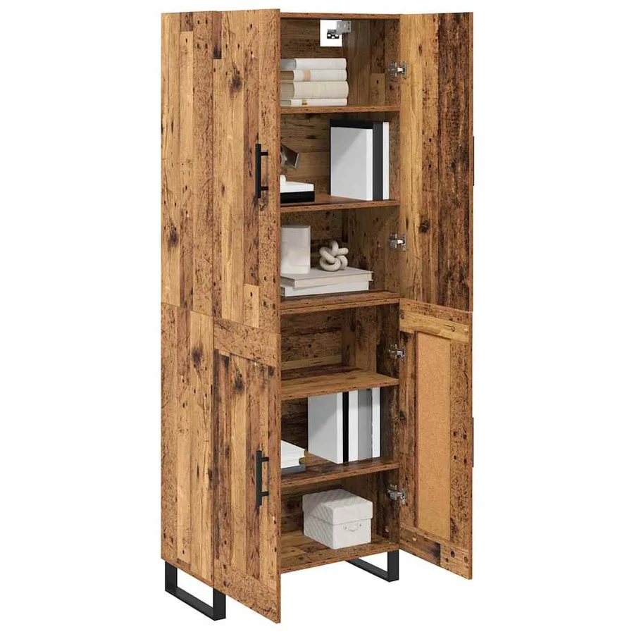 Haut Armoire 2 pcs Bois Ancien 69,5 x 34 x 180 cm - 3