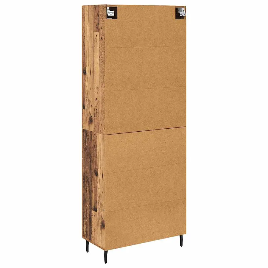 Haut Armoire avec tiroir 2 pcs Bois Ancien Bois d'ingénierie - 8