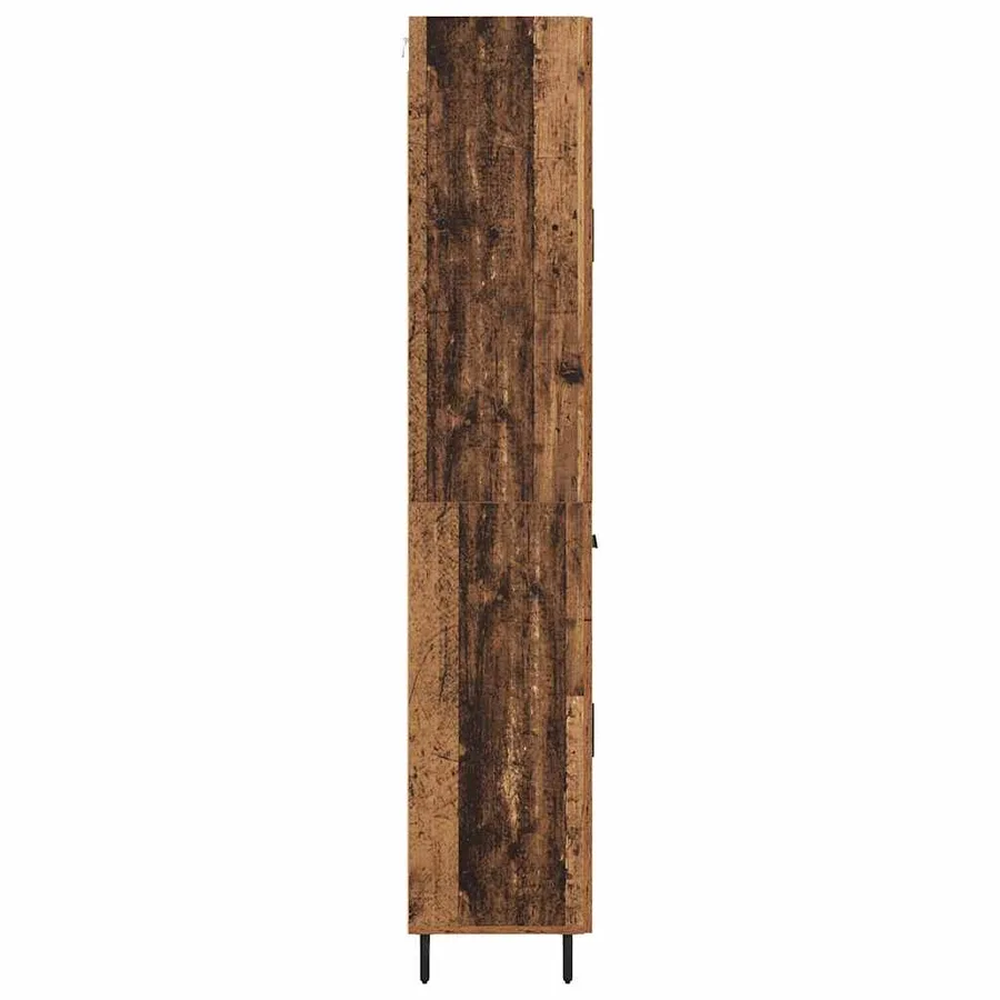 Haut Armoire avec tiroir 2 pcs Bois Ancien Bois d'ingénierie - 9