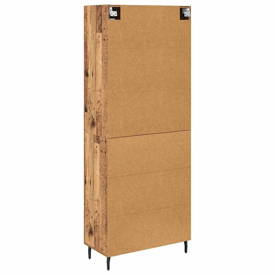 Haut Armoire avec tiroir 2 pcs Bois Ancien Bois d'ingénierie - 8