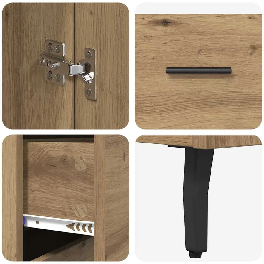 Haut Armoire 2 pcs Chêne artisanal 69,5 x 32,5 x 180 cm - 11