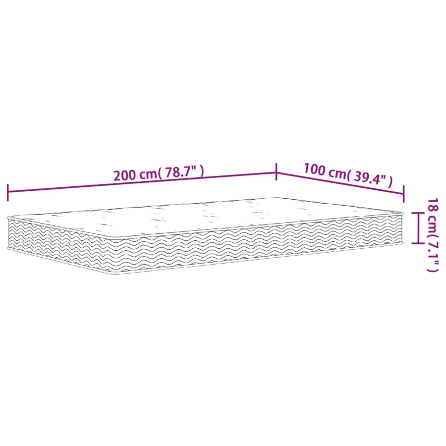 Matelas à ressorts bonnell moyen 100x200 cm - 7