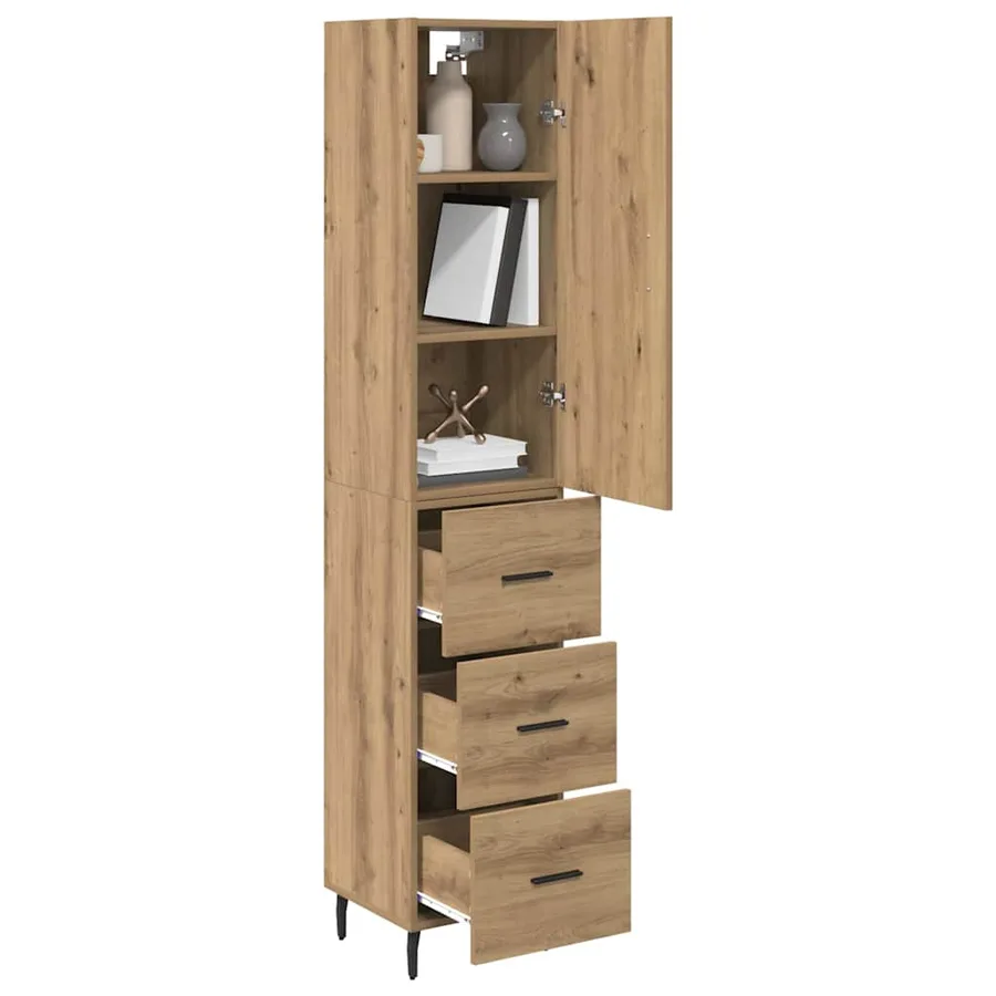 Haut Armoire Chêne artisanal 34,5 x 34 x 180 cm - 3