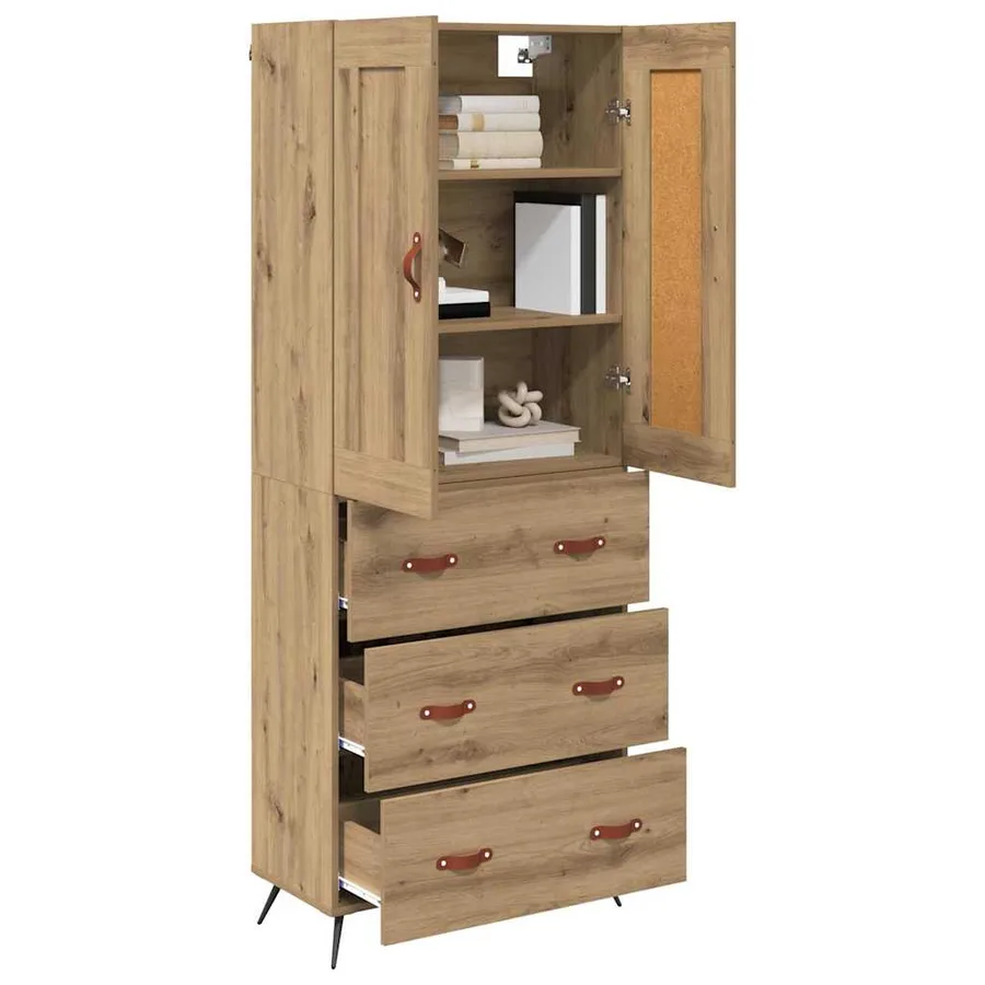 Haut Armoire Chêne artisanal 69,5 x 34 x 180 cm - 3