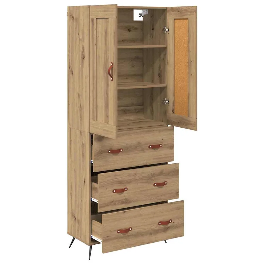 Haut Armoire Chêne artisanal 69,5 x 34 x 180 cm - 5