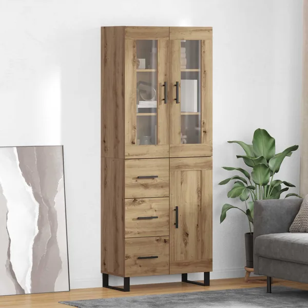 Haut Armoire 2 pcs Chêne artisanal 69,5 x 34 x 180 cm