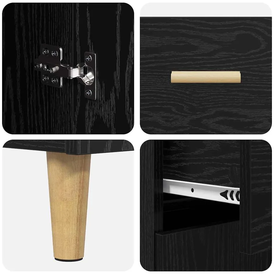 Haut Armoire Chêne noir 69,5 x 34 x 180 cm Bois d'ingénierie - 11