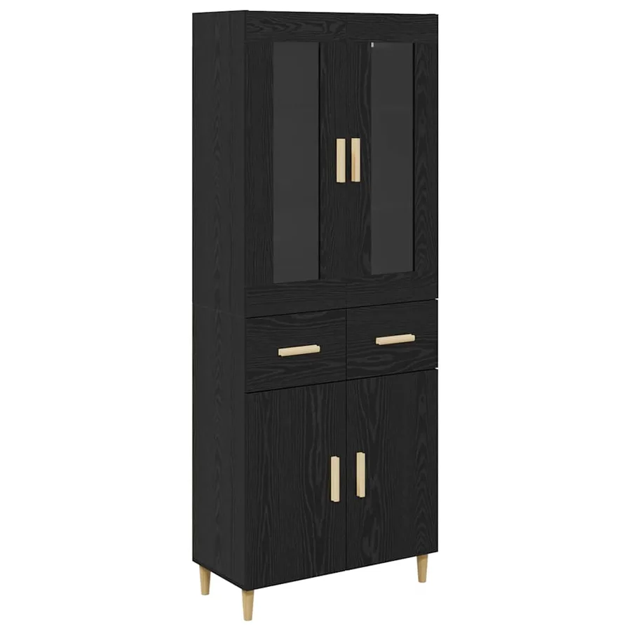 Haut Armoire Chêne noir 69,5 x 34 x 180 cm Bois d'ingénierie - 2