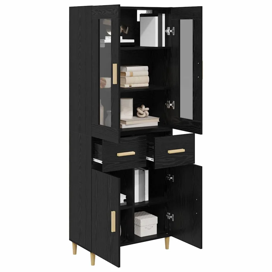 Haut Armoire Chêne noir 69,5 x 34 x 180 cm Bois d'ingénierie - 3