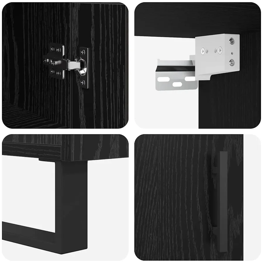 Haut Armoire Chêne noir 34,5 x 34 x 180 cm Bois d'ingénierie - 11
