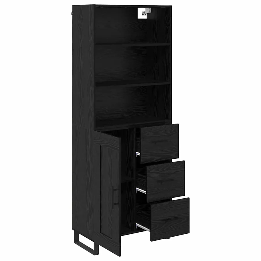 Haut Armoire avec tiroir 2 pcs Chêne noir Bois d'ingénierie - 5