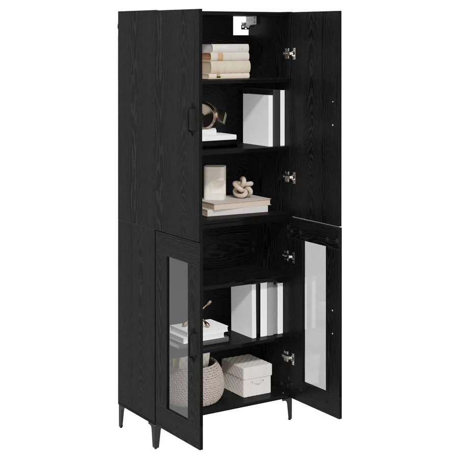 Haut Armoire Chêne noir 69,5 x 34 x 180 cm Bois d'ingénierie - 3