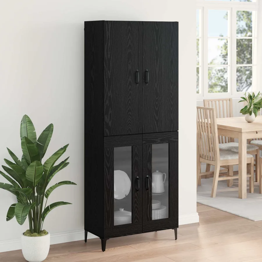 Haut Armoire Chêne noir 69,5 x 34 x 180 cm Bois d'ingénierie - 4