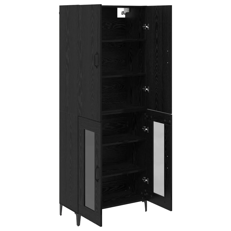 Haut Armoire Chêne noir 69,5 x 34 x 180 cm Bois d'ingénierie - 5