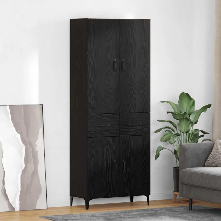 Haut Armoire Chêne noir 69,5 x 34 x 180 cm Bois d'ingénierie