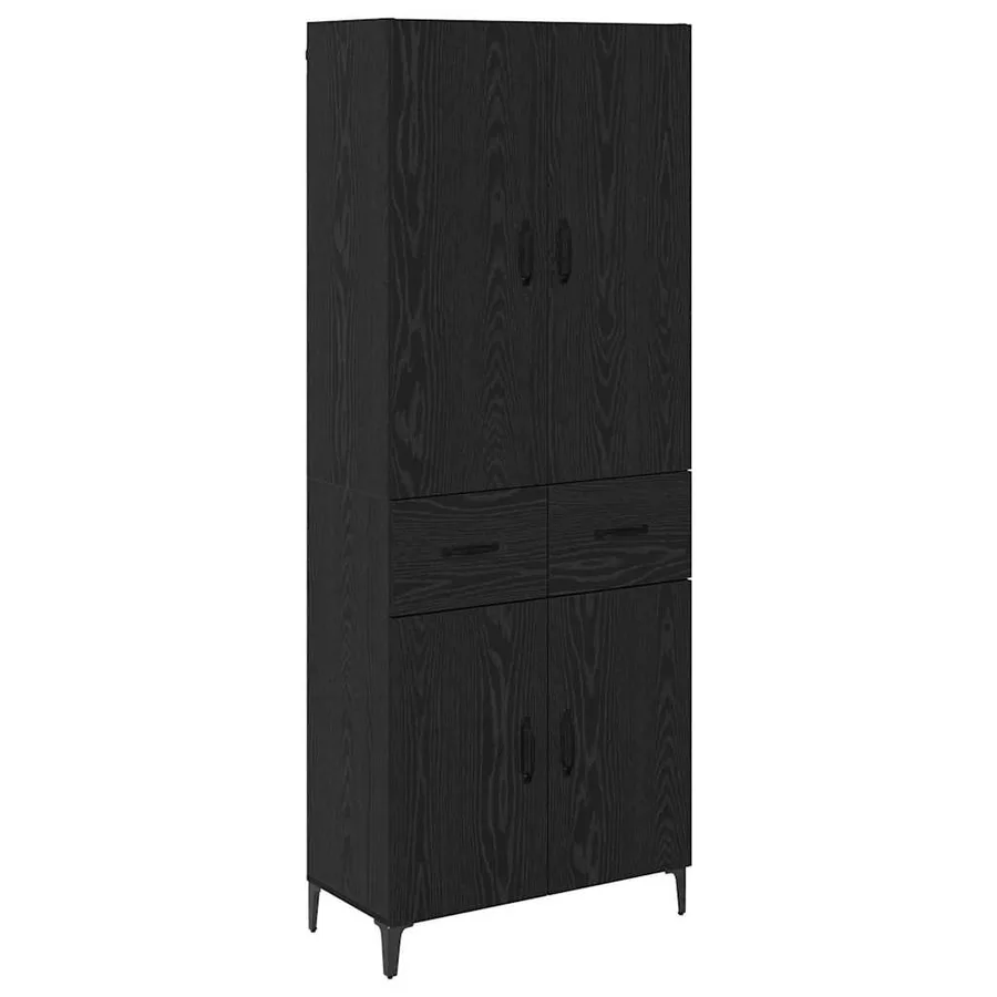 Haut Armoire Chêne noir 69,5 x 34 x 180 cm Bois d'ingénierie - 2