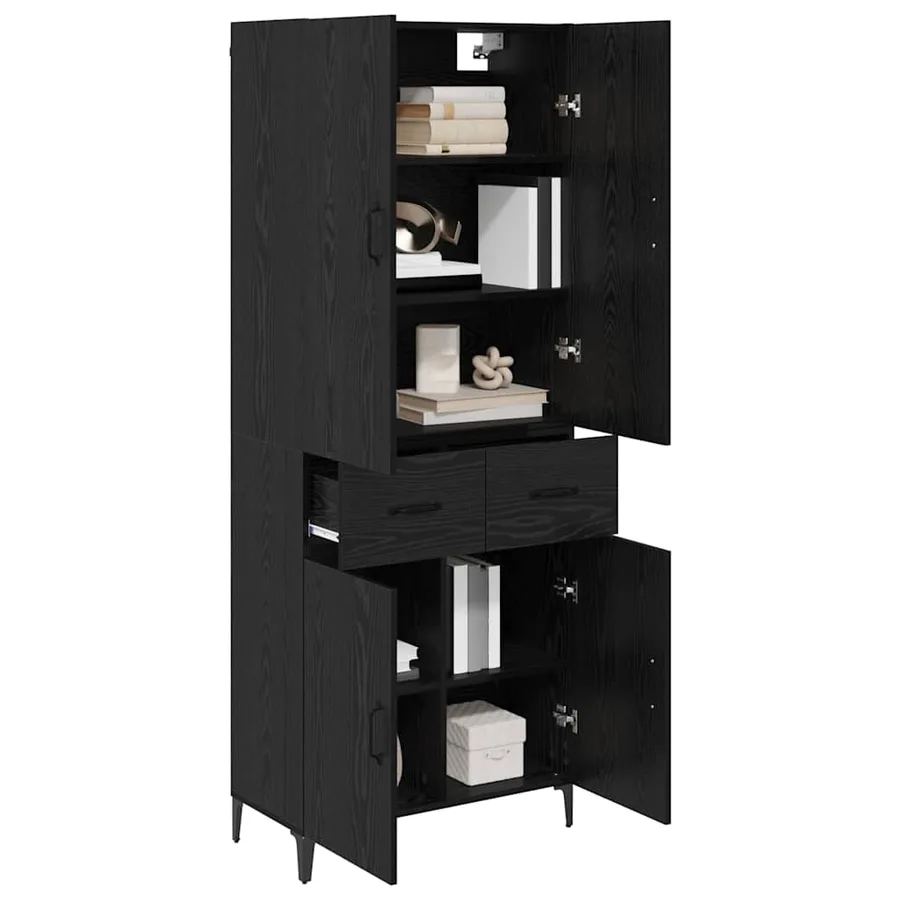 Haut Armoire Chêne noir 69,5 x 34 x 180 cm Bois d'ingénierie - 3
