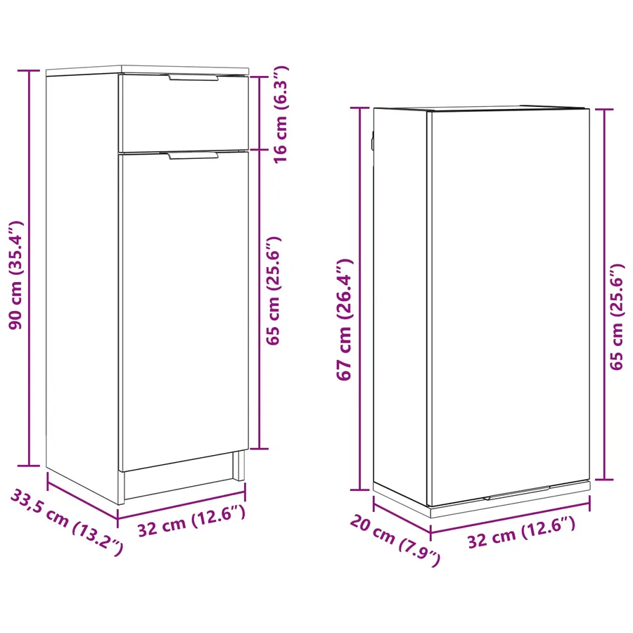 Ensemble de mobilier de salle de bain 5 pcs Chêne noir - 18