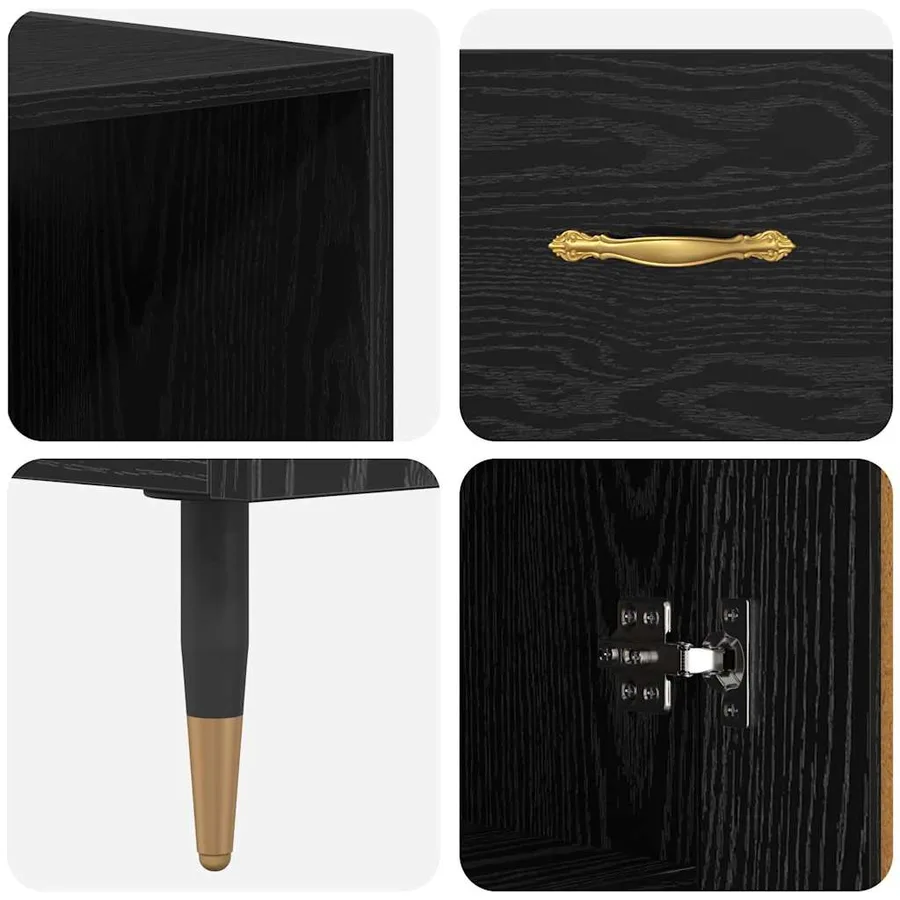 Haut Armoire Chêne noir 69,5 x 34 x 180 cm Bois d'ingénierie - 11