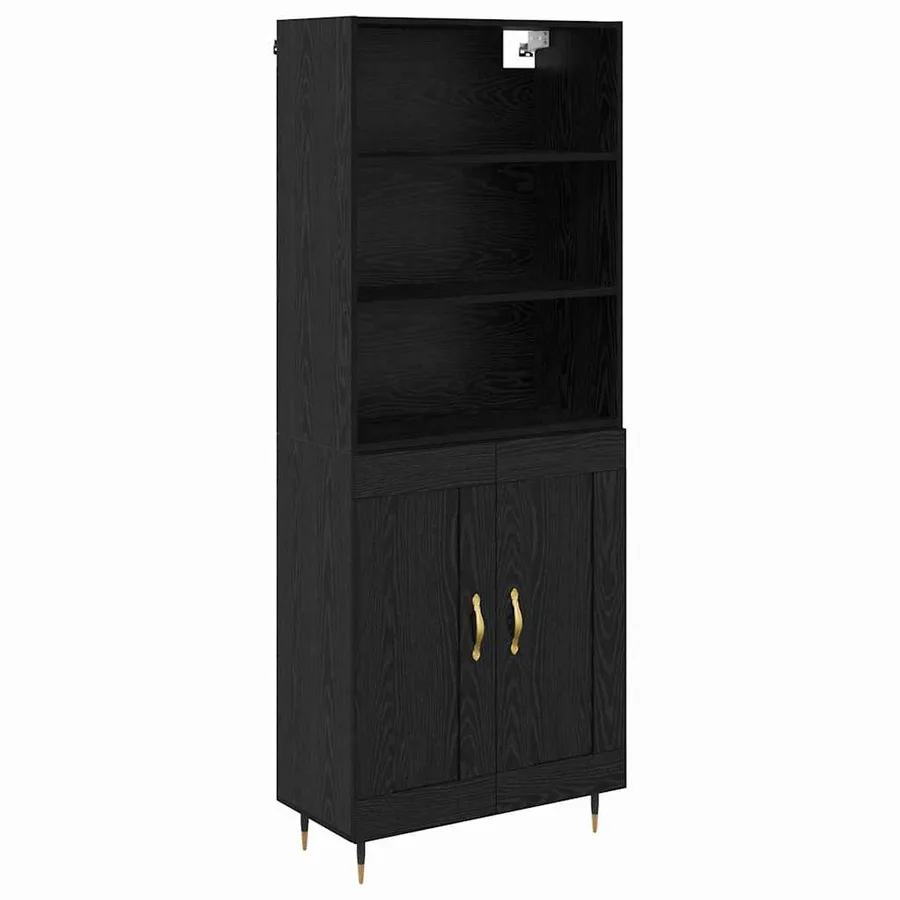 Haut Armoire Chêne noir 69,5 x 34 x 180 cm Bois d'ingénierie - 2