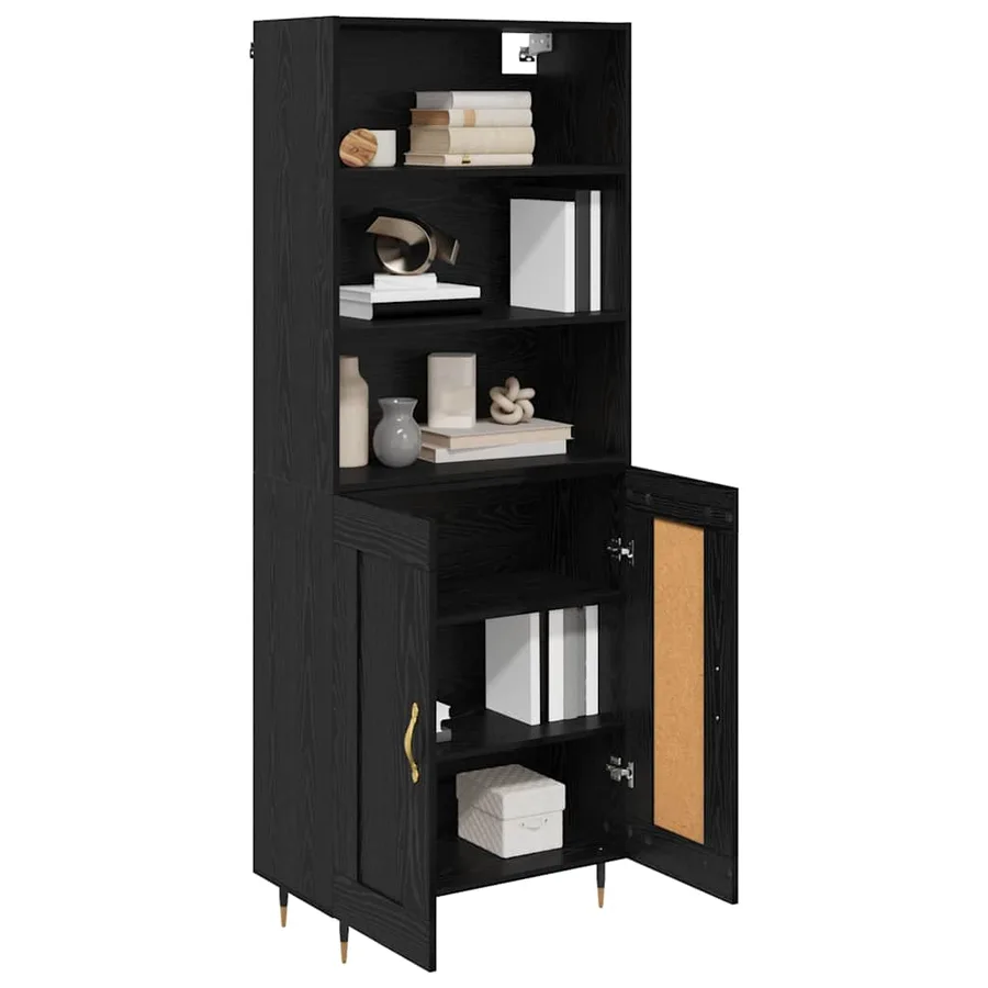 Haut Armoire Chêne noir 69,5 x 34 x 180 cm Bois d'ingénierie - 3