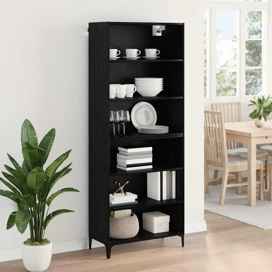 Haut Armoire Chêne noir 69,5 x 34 x 180 cm Bois d'ingénierie - 4