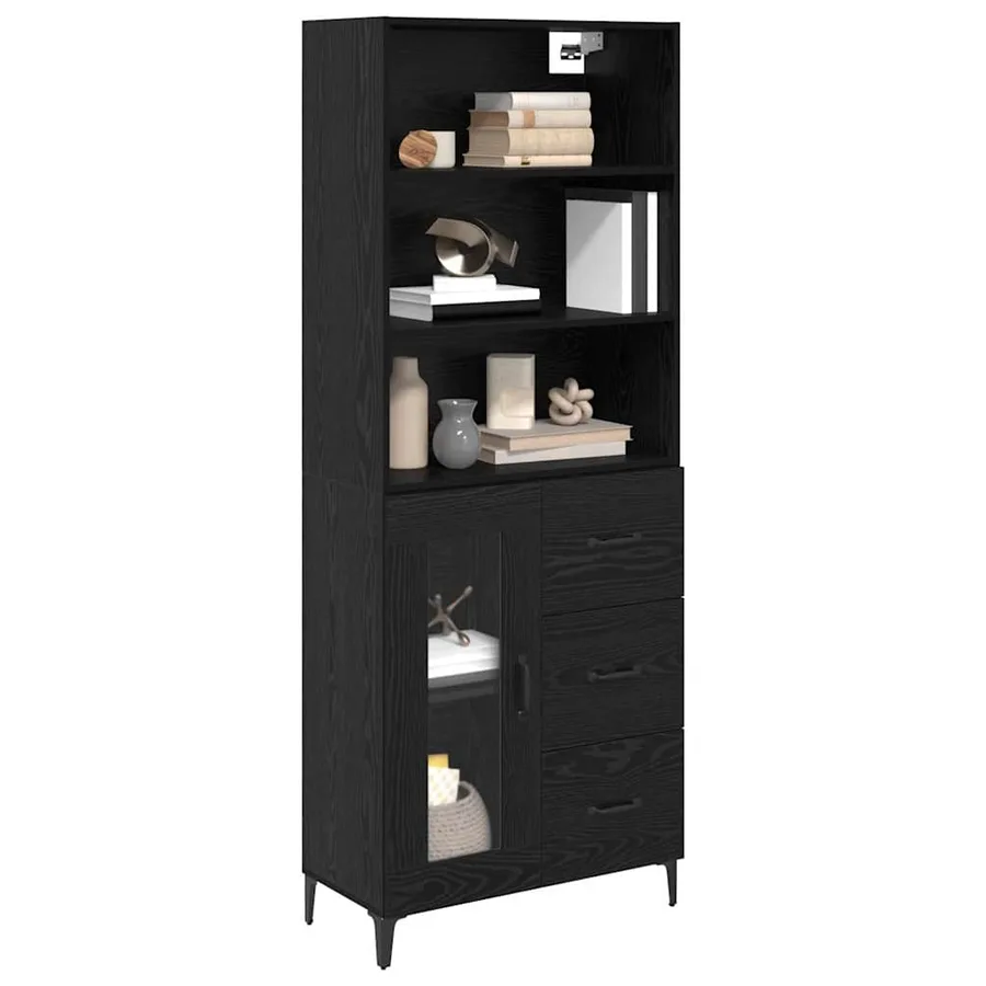 Haut Armoire Chêne noir 69,5 x 34 x 180 cm Bois d'ingénierie - 3