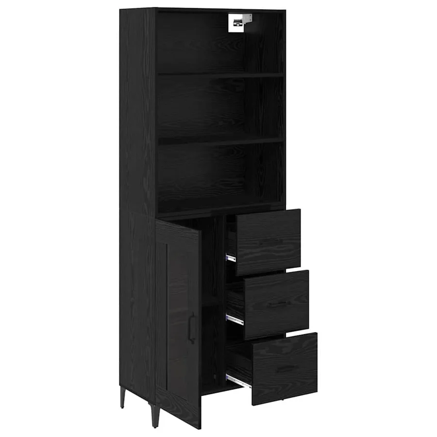 Haut Armoire Chêne noir 69,5 x 34 x 180 cm Bois d'ingénierie - 5