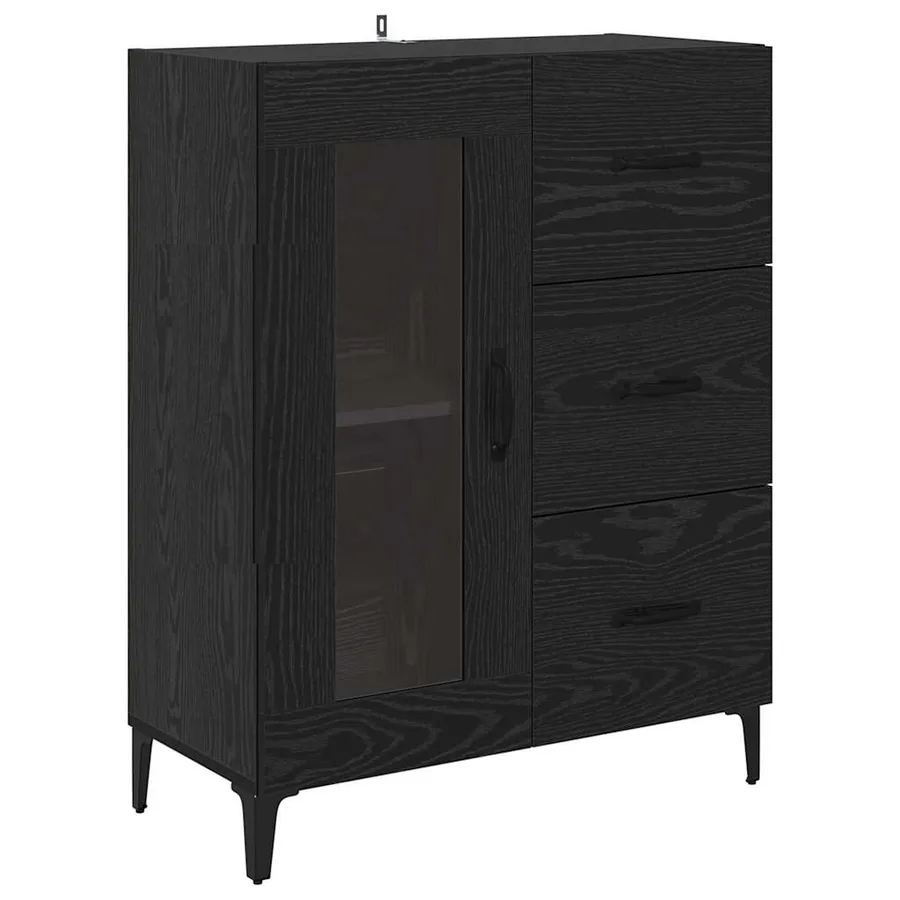 Haut Armoire Chêne noir 69,5 x 34 x 180 cm Bois d'ingénierie - 6