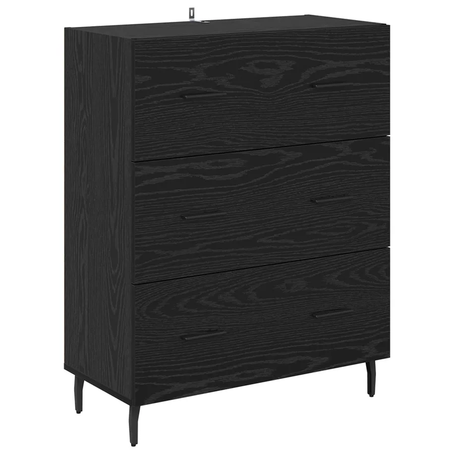 Haut Armoire avec tiroir 2 pcs Chêne noir Bois d'ingénierie - 6