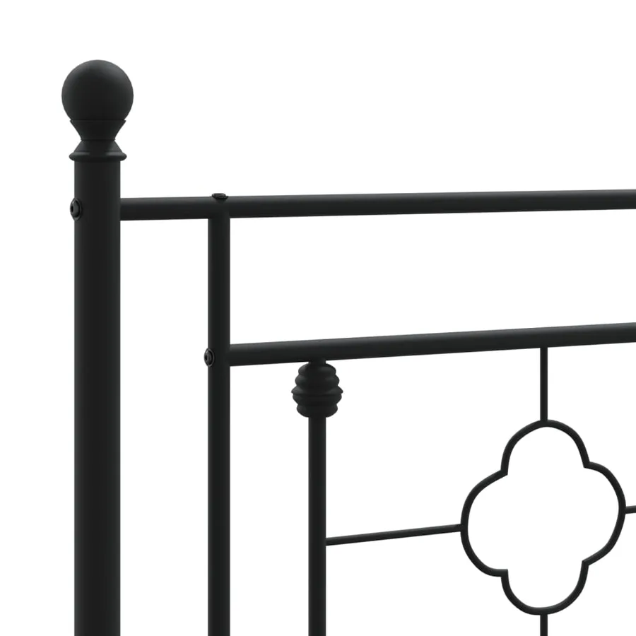 Cadre de lit métal sans matelas avec tête de lit noir 90x200 cm - 8