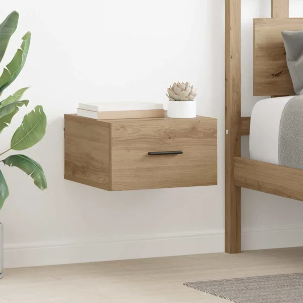 Cabinet de chevet 2 pc chêne artisanal 35 x 35 x 20 cm