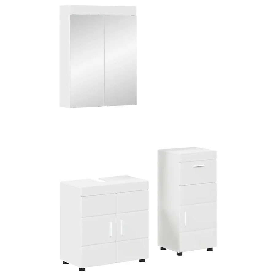 Ensemble de mobilier de salle de bain TULUM 3 pcs Blanc