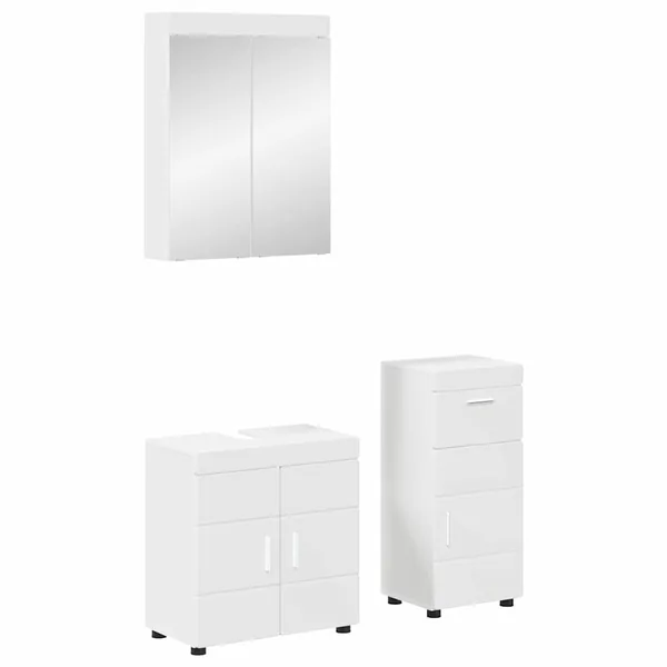 Ensemble de mobilier de salle de bain TULUM 3 pcs Blanc