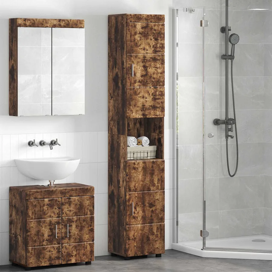 Ensemble d'armoire de salle de bain TULUM Chêne fumé