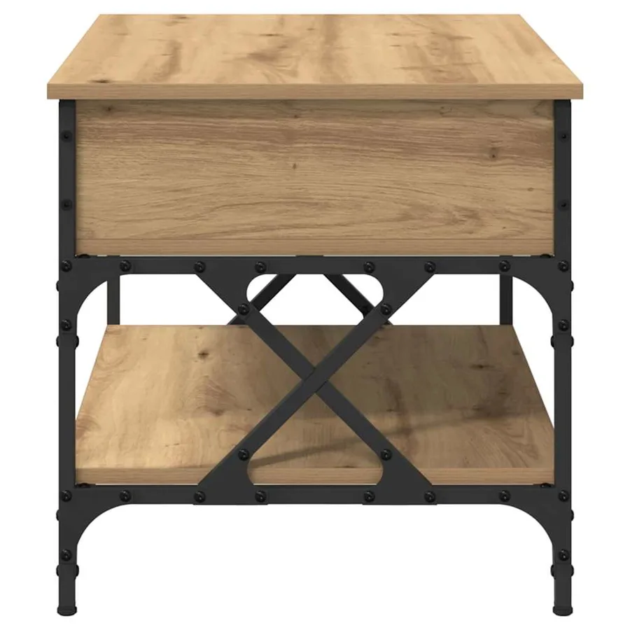Table basse Chêne artisanal 70x50x50cm Bois d'ingénierie - 7