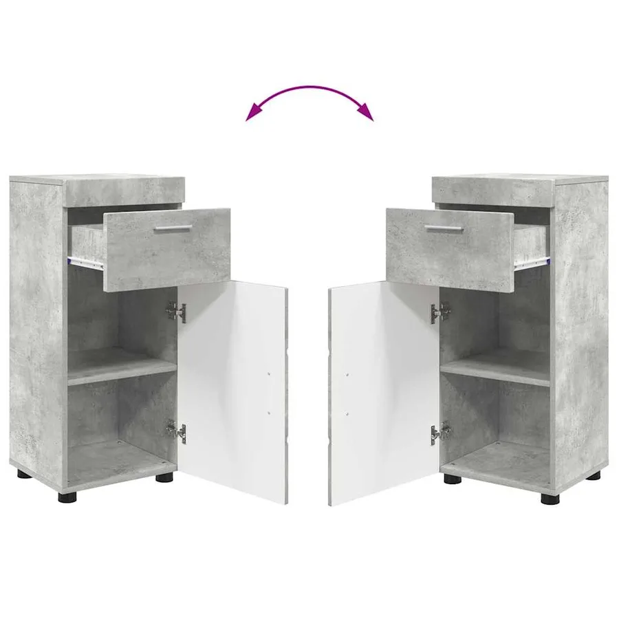 Ensemble de mobilier de salle de bain TULUM 4 pcs Gris béton - 10