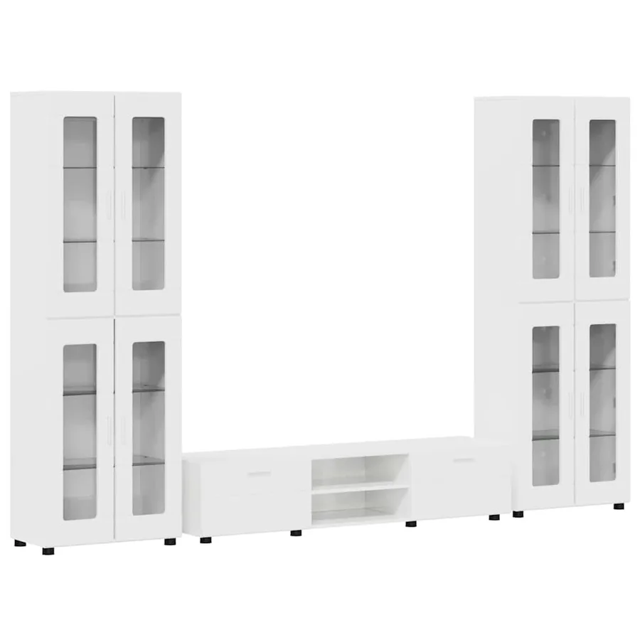 Ensemble meuble TV avec tiroir FLORIN 3 pcs Blanc brillant - 2