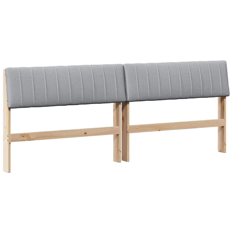 Tête de lit capitonnée Gris clair 200 cm Pin massif - 2