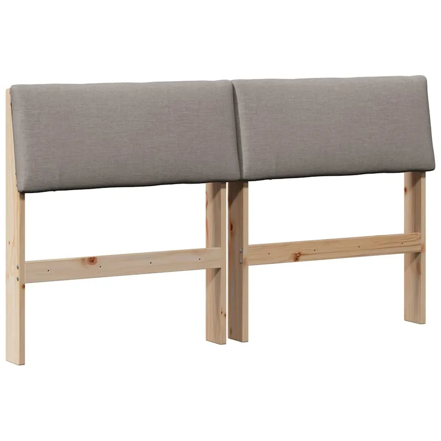 Tête de lit capitonnée Taupe 135 cm Pin massif - 2