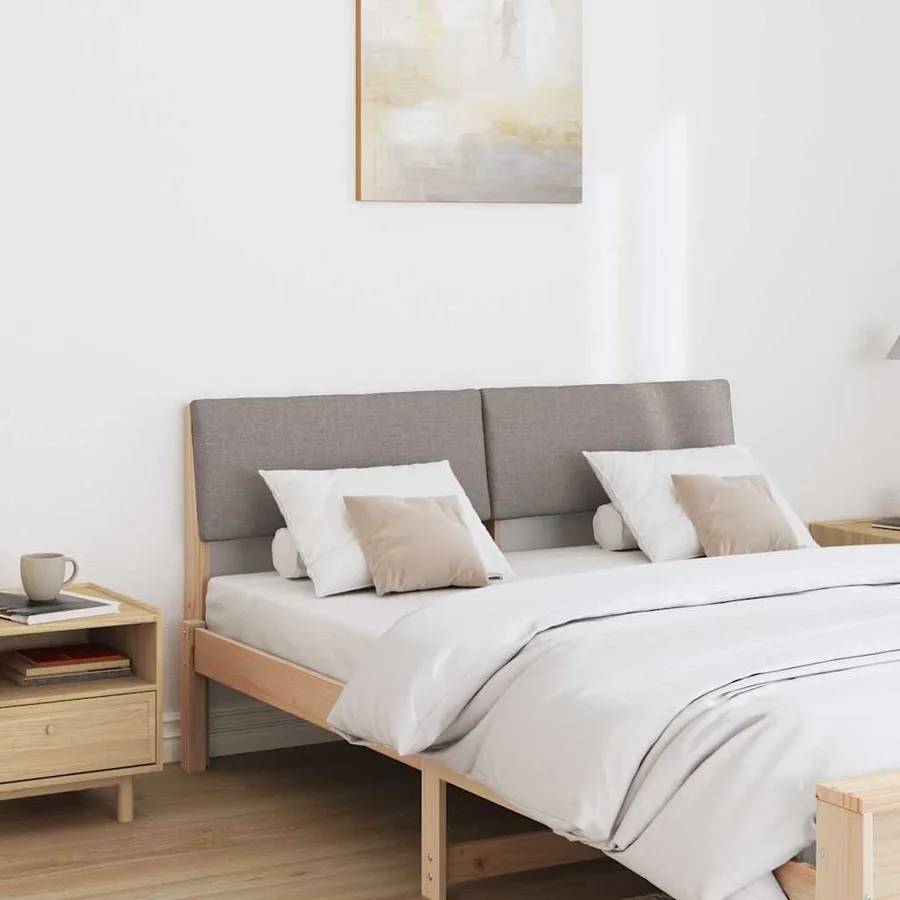 Tête de lit capitonnée Taupe 135 cm Pin massif - 3