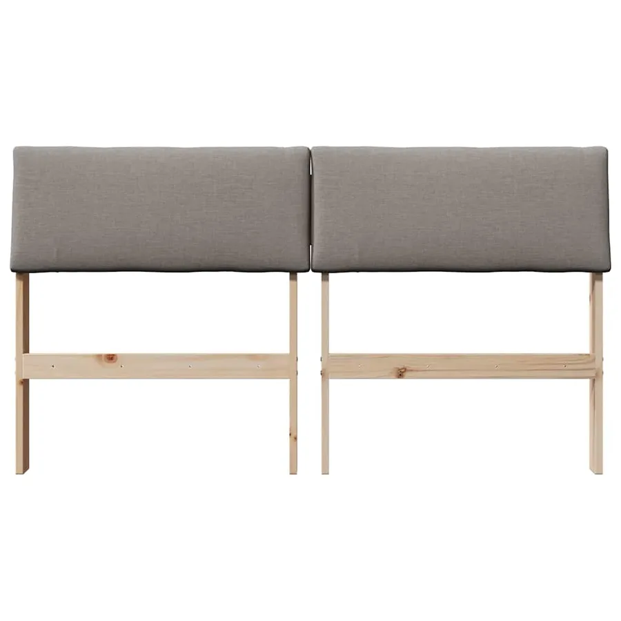 Tête de lit capitonnée Taupe 135 cm Pin massif - 4