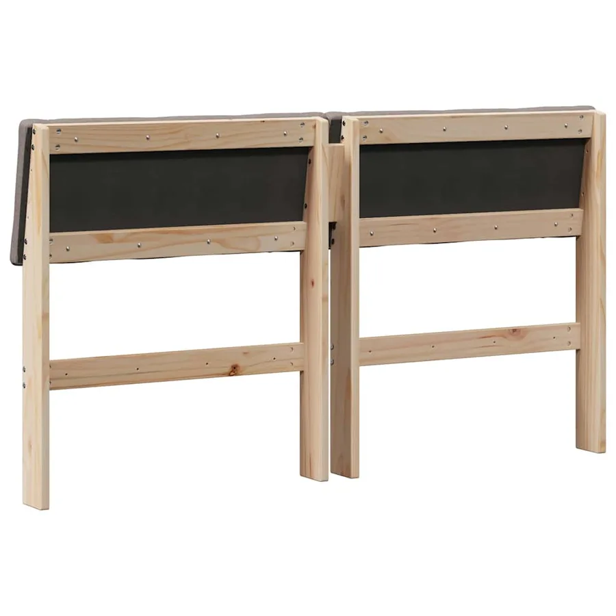 Tête de lit capitonnée Taupe 135 cm Pin massif - 6