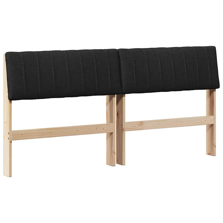 Tête de lit capitonnée Noir 160 cm Pin massif - 2