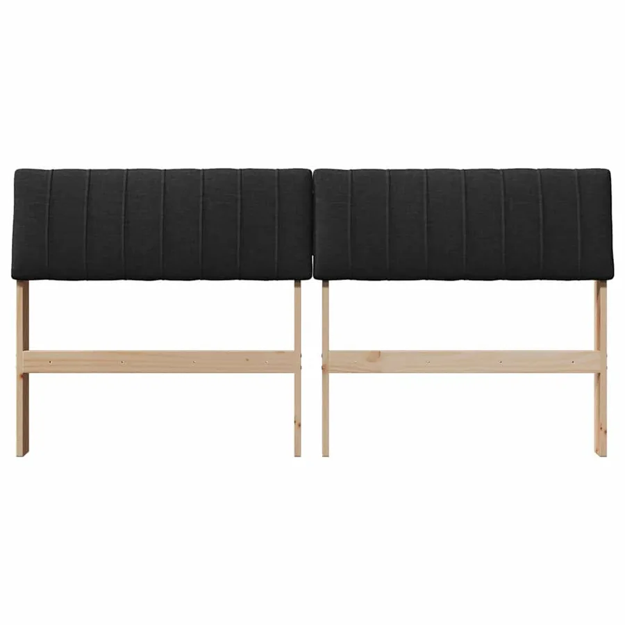 Tête de lit capitonnée Noir 160 cm Pin massif - 4