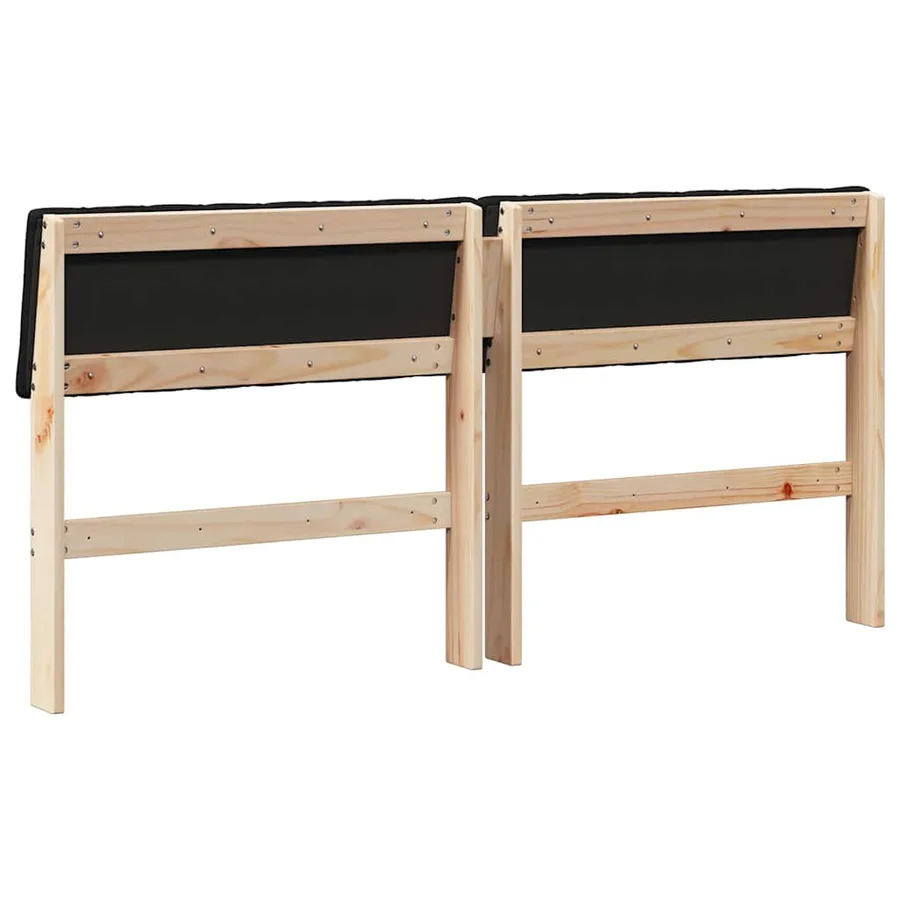 Tête de lit capitonnée Noir 160 cm Pin massif - 6
