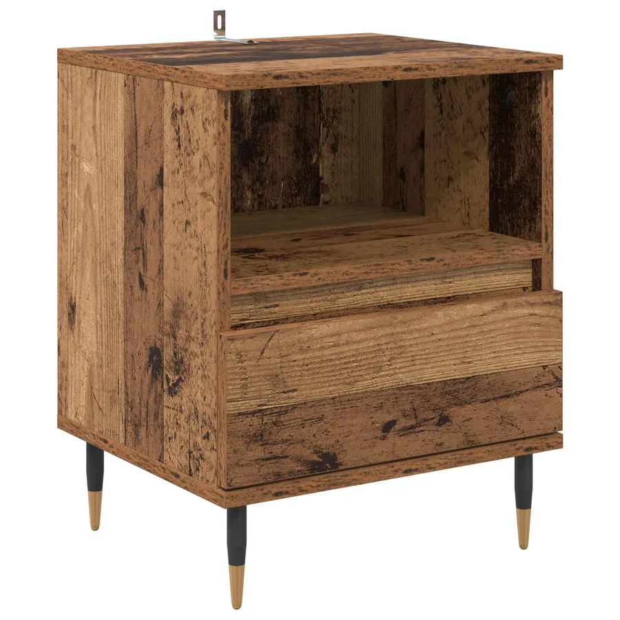 Cabinet de chevet Bois ancien 40 x 35 x 50 cm Bois d'ingénierie - 2