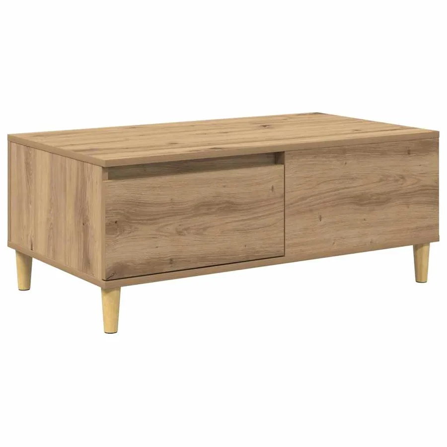 Table basse Chêne artisanal 90 x 50 x 35 cm Bois d'ingénierie - 2