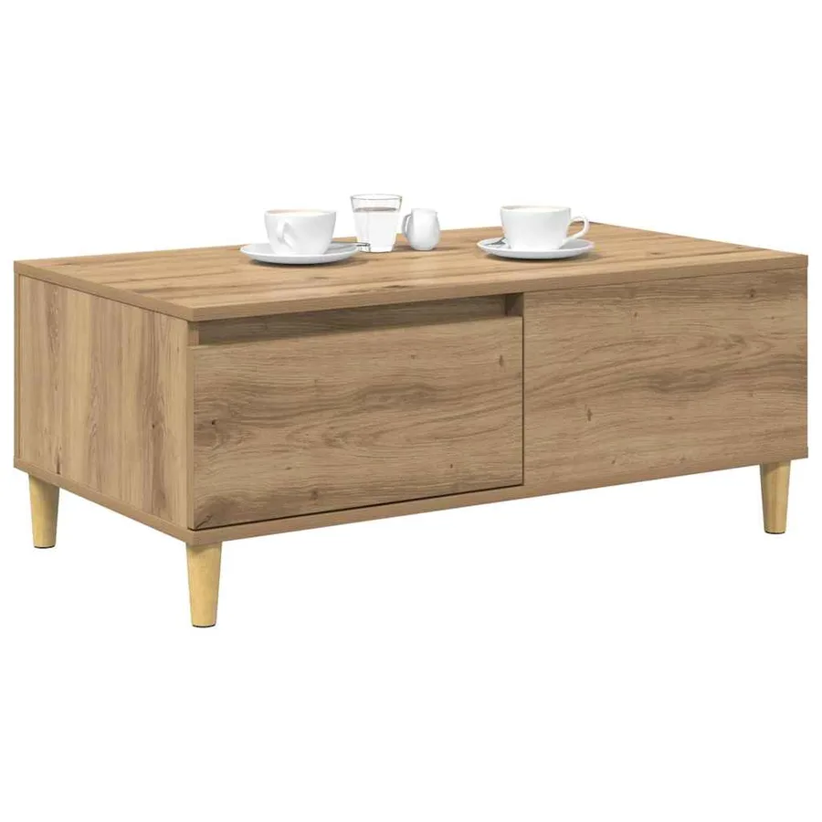 Table basse Chêne artisanal 90 x 50 x 35 cm Bois d'ingénierie - 3