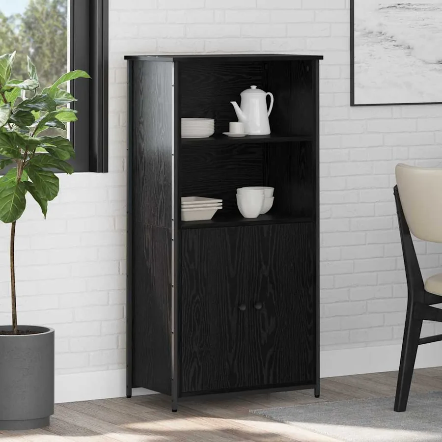 Haut Armoire Chêne noir 62 x 36 x 121,5 cm Bois d'ingénierie